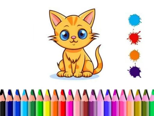 Sevimli Kedi Boyama Kitabı